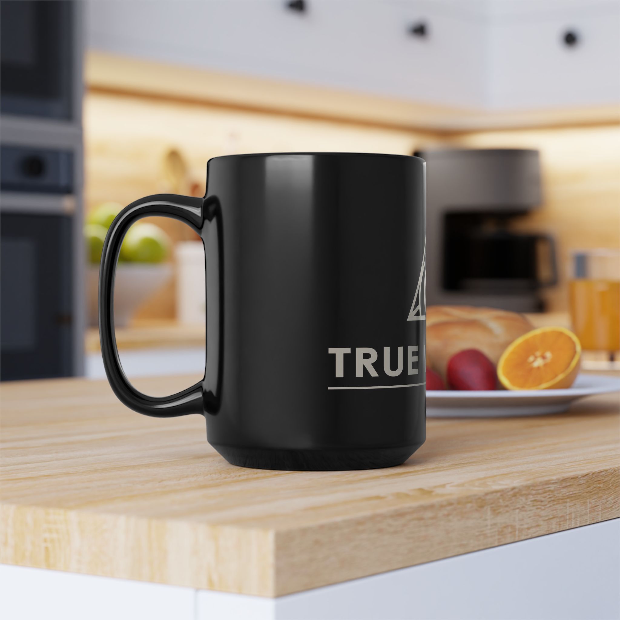 True Wealth Black 15oz Ceramic Mug — Minimalist Symbol Coffee Cup - Image 6