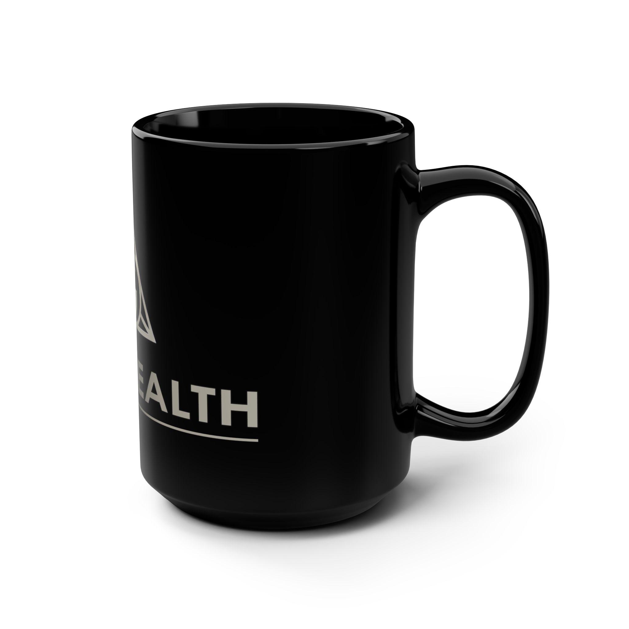 True Wealth Black 15oz Ceramic Mug — Minimalist Symbol Coffee Cup - Image 2