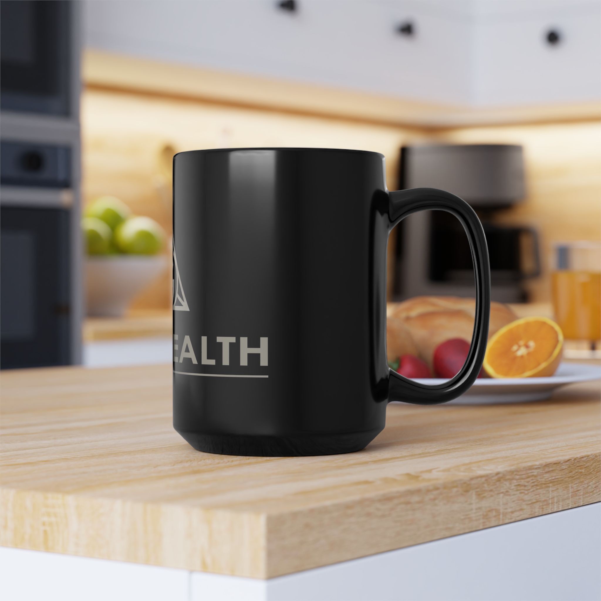 True Wealth Black 15oz Ceramic Mug — Minimalist Symbol Coffee Cup - Image 5