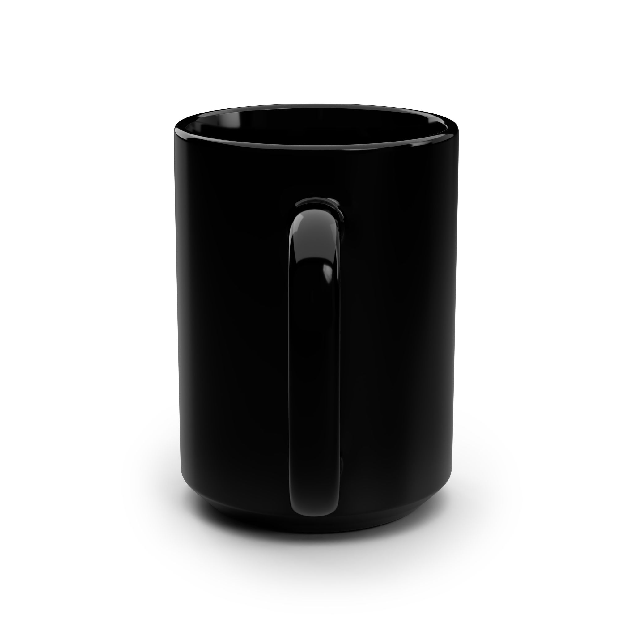 True Wealth Black 15oz Ceramic Mug — Minimalist Symbol Coffee Cup - Image 3